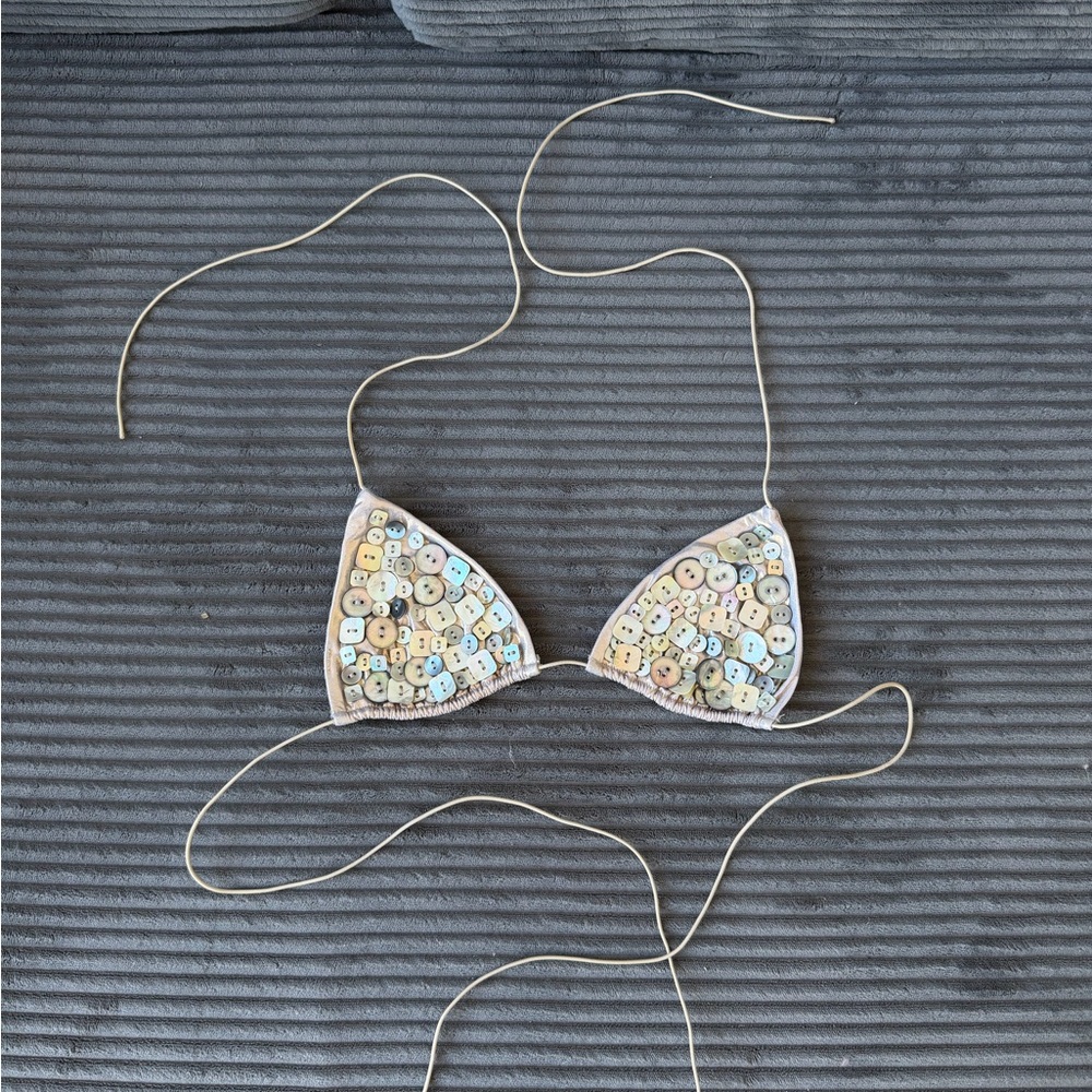 Jaded London Betina metallic button bikini top